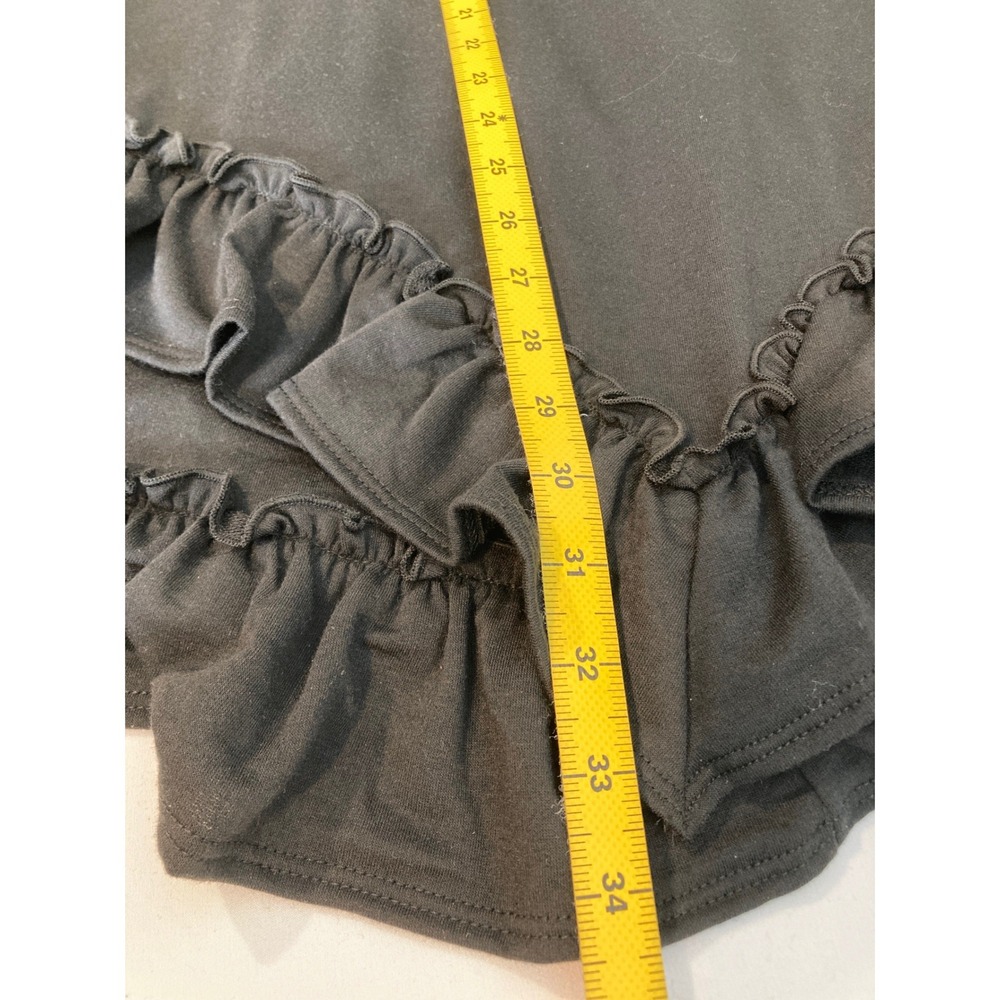NWT Three Bird Nest Womens Black Ruffle Hem Tunic Dress Sz S Boho Flowy Oversize - Picture 3 of 10
